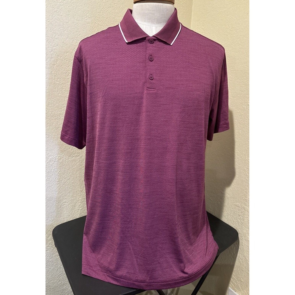 Walter Hagen 11 Performance Polo Shirt Men Purple Heather Sz XL Athletic Fit